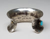 Sleeping Beauty Turquoise, Abalone, 18K Gold & Reticulated Sterling Silver Cuff Bracelet