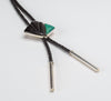 Jet Leaf and Chrysocolla Bolo Tie