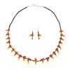 Amber Hummingbird Fetish Necklace & Earrings Set