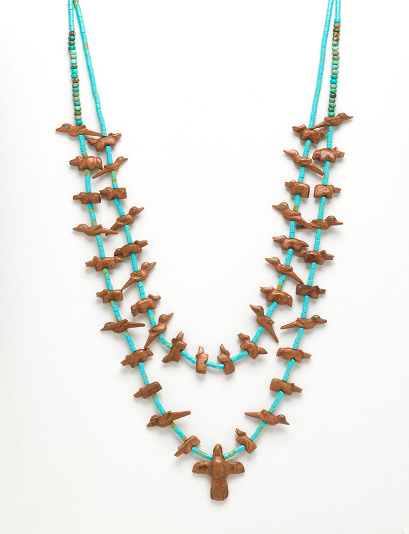 Cedarwood Double Strand Fetish Necklace
