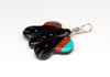 Jet, Red Coral & Turquoise Butterfly Pendant