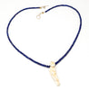Antler "Mother" Pendant Necklace With Faceted Lapis Lazuli Beads
