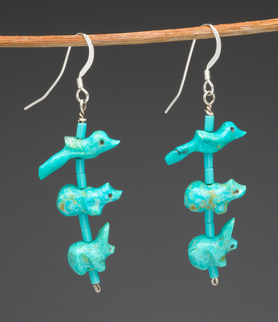 Stacked Hummingbird, Bear & Bunny Fetish Earrings