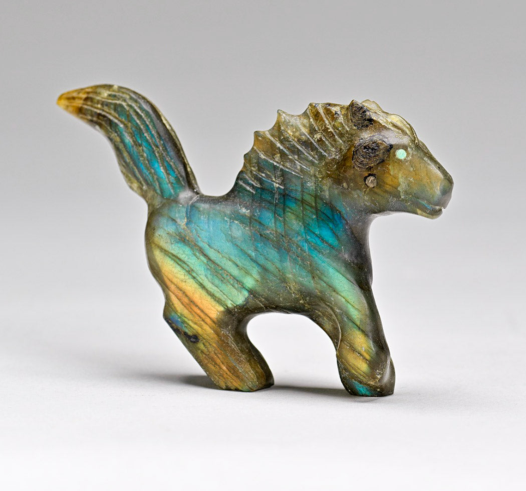 Labradorite Horse, Flying Its Mane And Tail