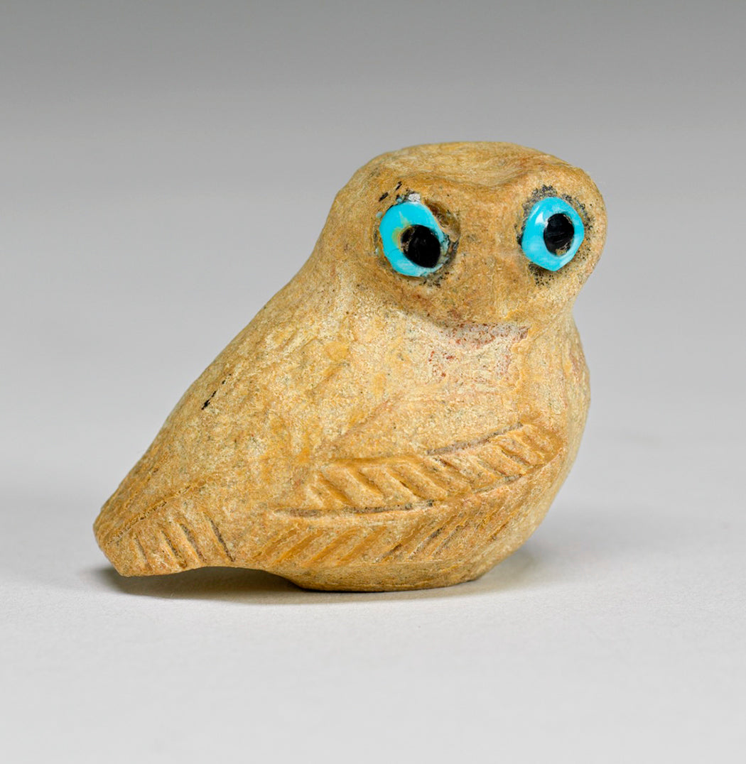 Zuni Sandstone Owl Night Grandfather By Jimmie Etsate