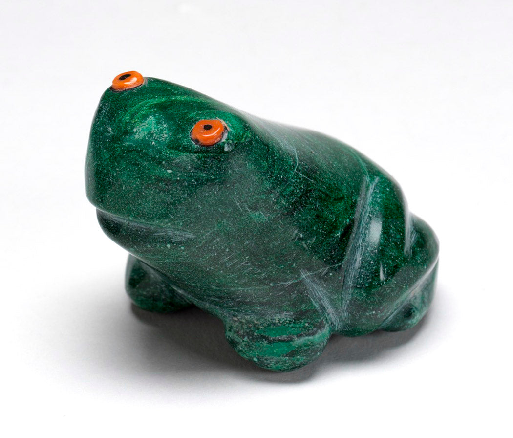 Vintage Malachite Frog with a Large Personality