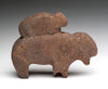 Bison & Calf Of A Porous Found Stone