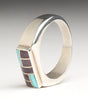 Turquoise & Sugilite Channel Inlaid Ring