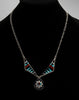 Multi-Material Inlaid Sunface Necklace