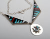 Multi-Material Inlaid Sunface Necklace