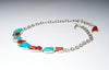 Natural Red Coral, Old Morenci & Kingman Turquoise Necklace