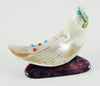 Flowing Pacific Green Snail Shell Bird On Sugilite Base