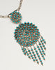 Turquoise Petit Point Pendant With Removable Chain Necklace